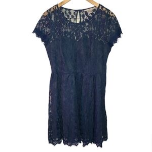 LAUREN CONRAD blue lace overlay dress